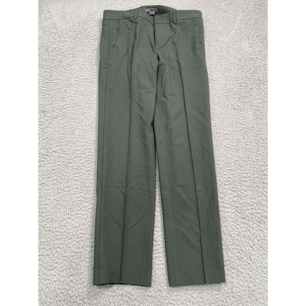 Vince Pants Womens 6 Green Wool Twill Slim Dress Pants Lined Stretch Work Office
